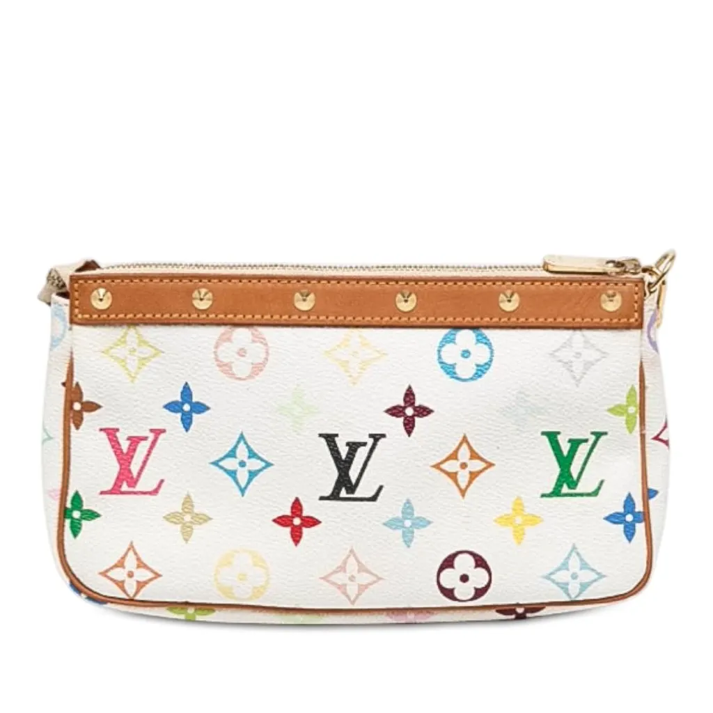 Louis Vuitton Monogram Multicolore Pochette Accessoires White Canvas Very good - Front View