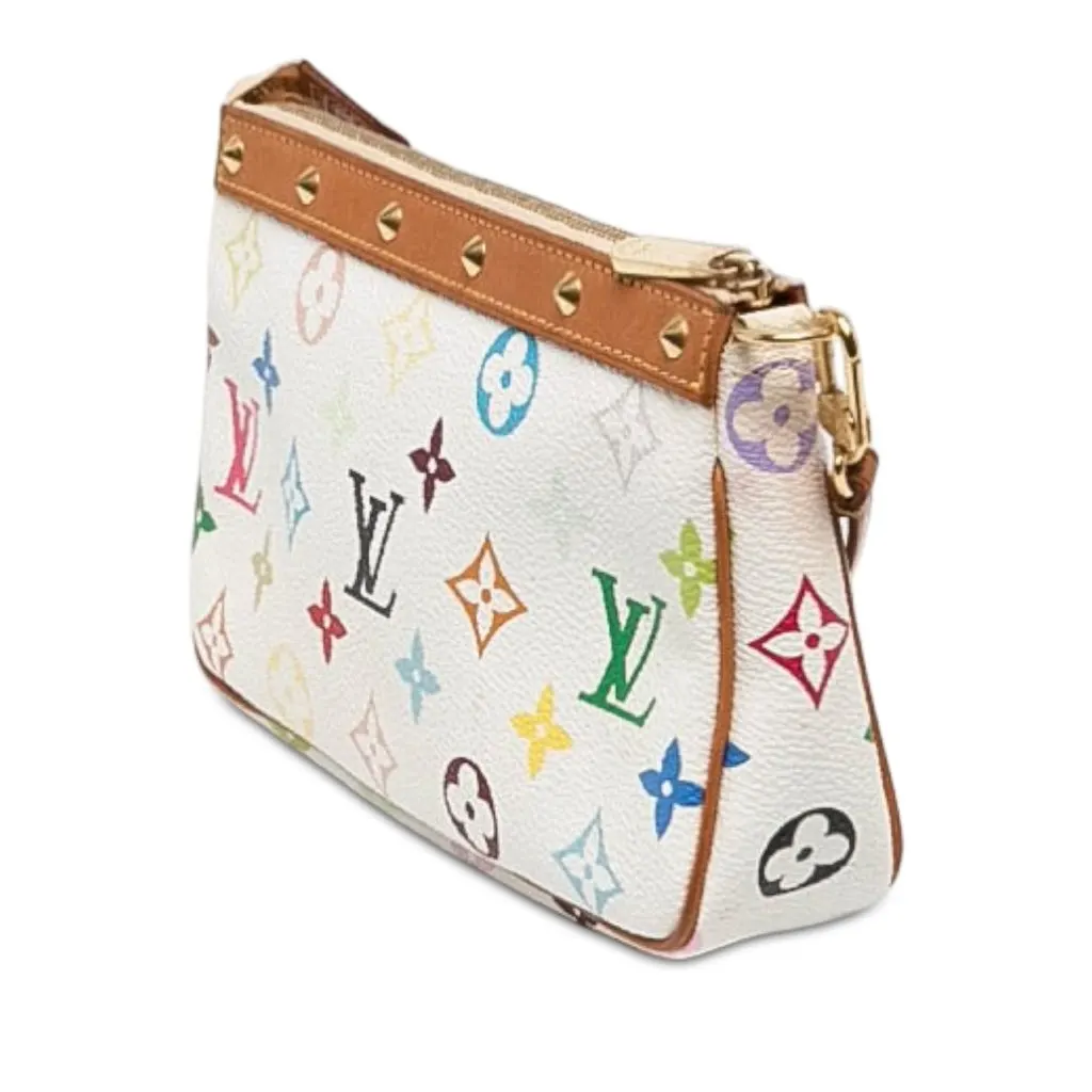 Louis Vuitton Monogram Multicolore Pochette Accessoires White Canvas Very good - Back View