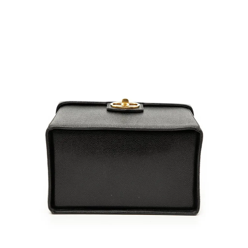 Chanel CC Caviar Vanity Box Case Black Leather Very good - Inside View
