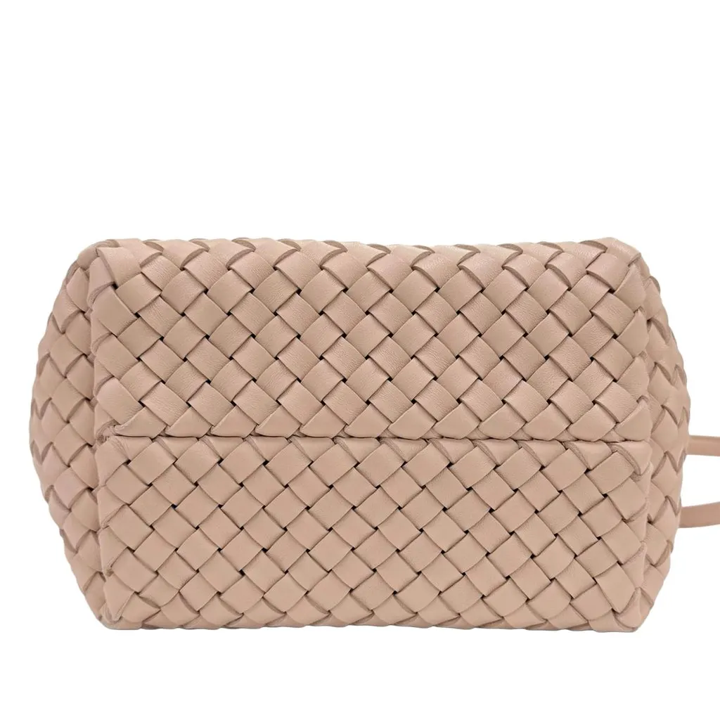 Bottega Veneta Mini Lambskin Intreccio Cabat Tote Pink Leather Very good - Inside View