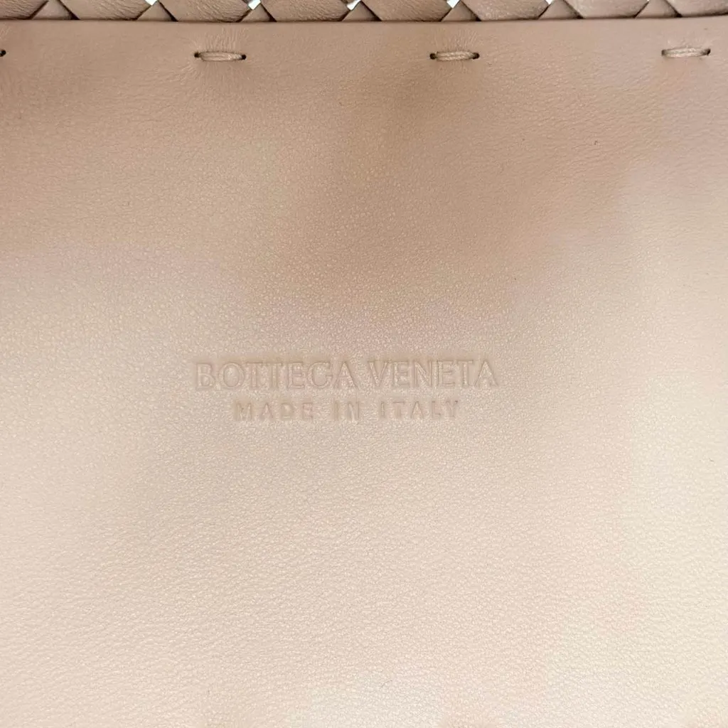 Bottega Veneta Mini Lambskin Intreccio Cabat Tote Pink Leather Very good - Box View