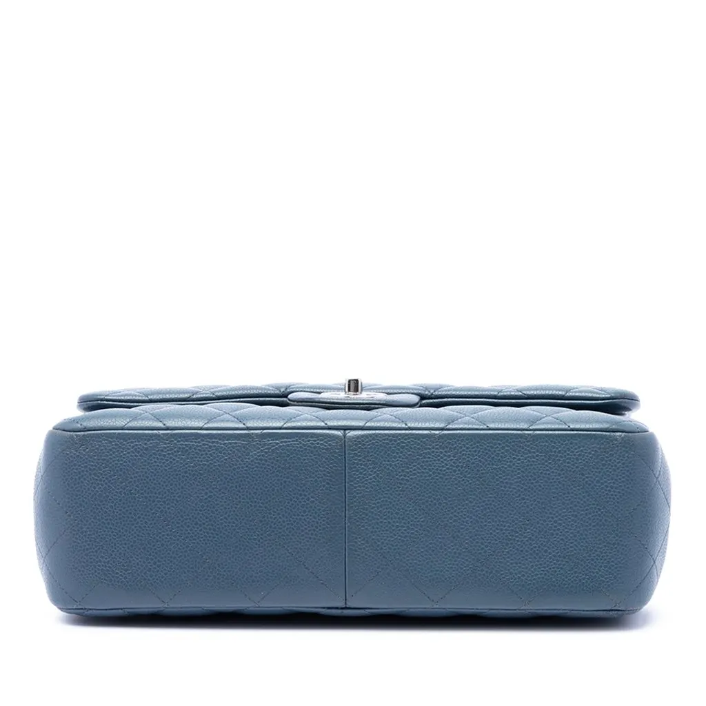 Chanel Jumbo Classic Caviar Double Flap Blue Leather Very good - Inside View