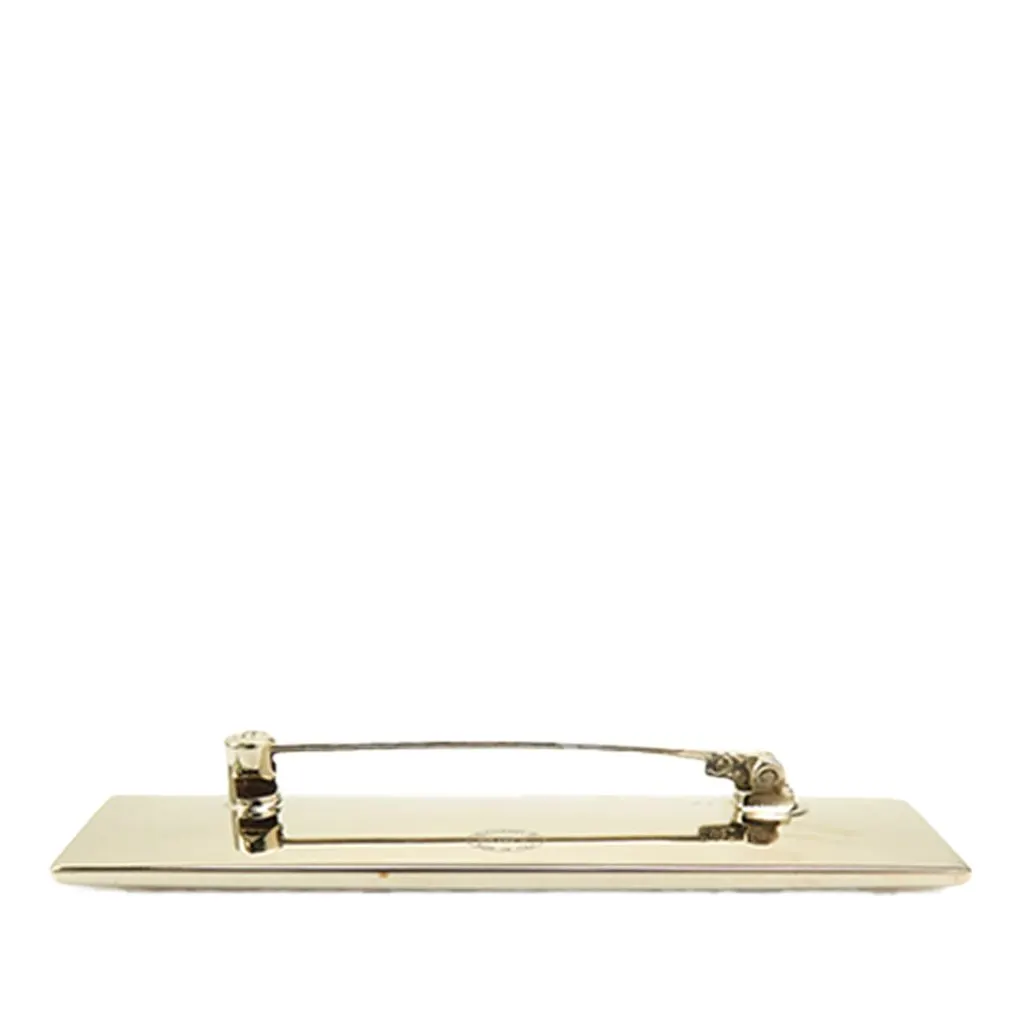 Chanel Gold Plated Logo Plate Brooch Gold Metal Very good - Inside View