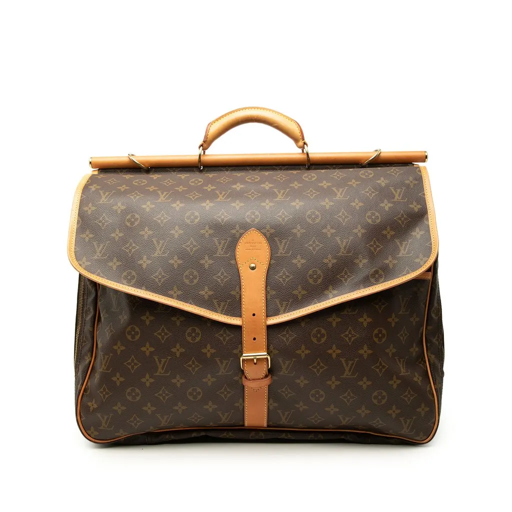 Louis Vuitton Monogram Sac Chasse Hunting Bag Brown Canvas Good - Front View