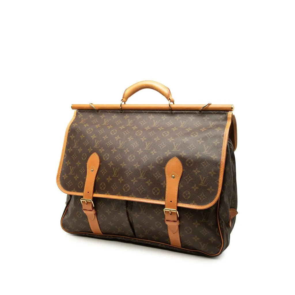 Louis Vuitton Monogram Sac Chasse Hunting Bag Brown Canvas Good - Back View