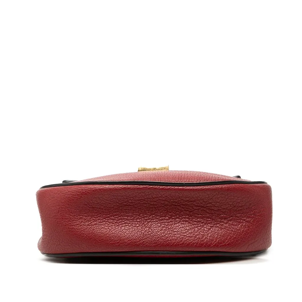 Chloé Small Smooth and Grained Calfskin Drew Crossbody Red Leather Very good - Inside View