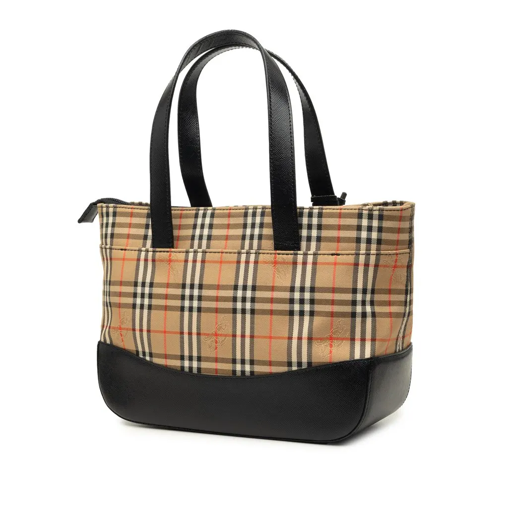 Burberry Haymarket Check Canvas Tote Beige Canvas Very good - Back View