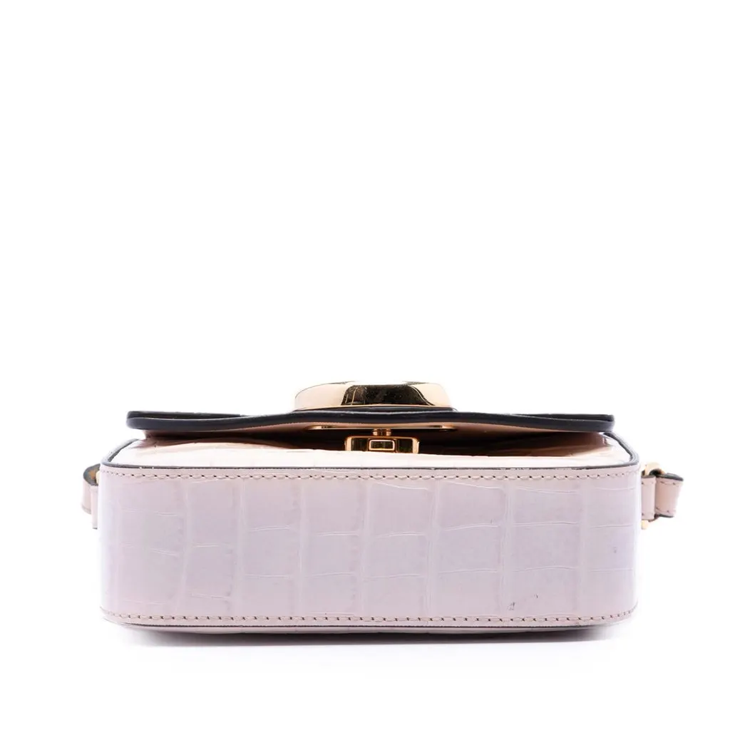 Chloé Mini Croc Embossed Calfskin C Satchel Pink Leather Very good - Inside View