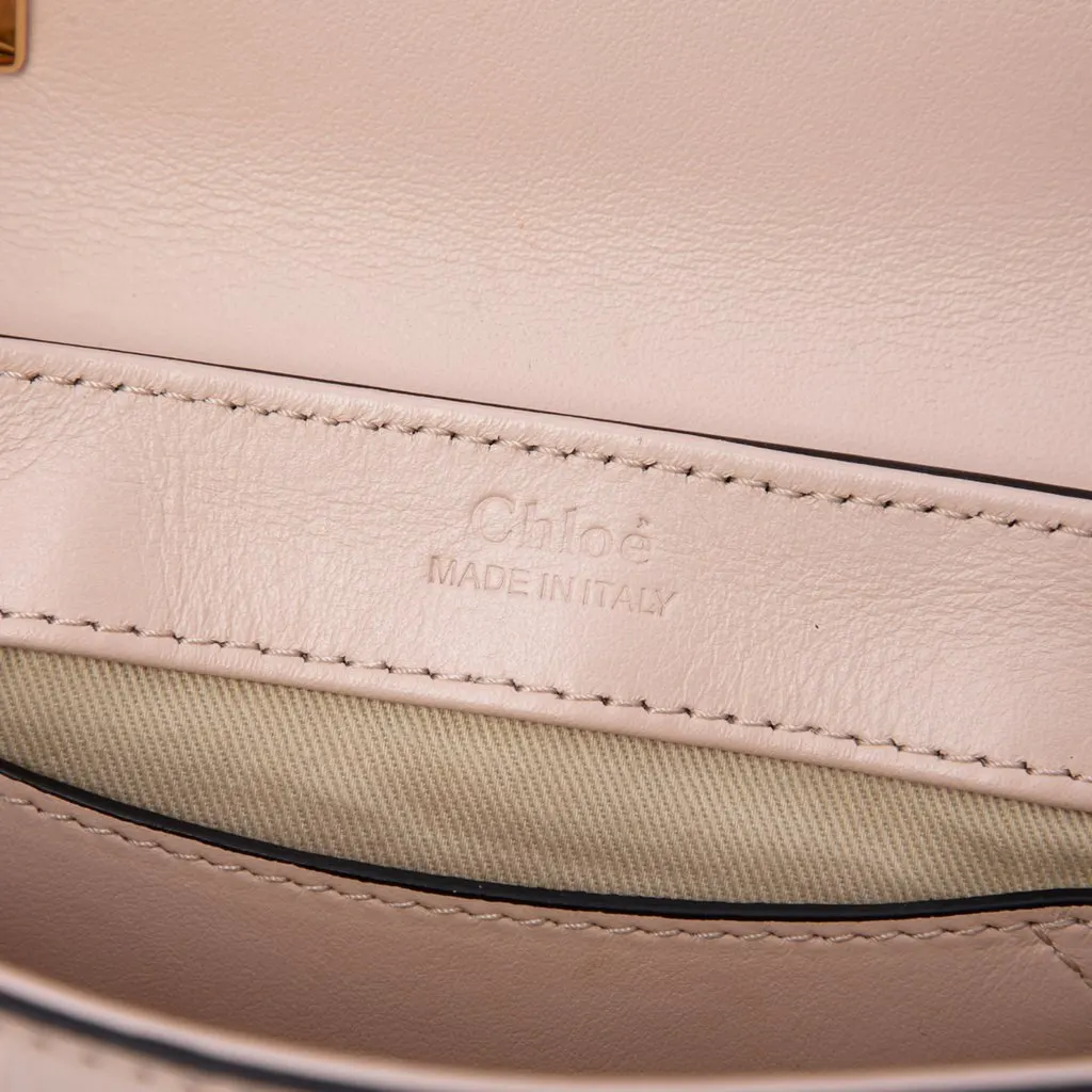 Chloé Mini Croc Embossed Calfskin C Satchel Pink Leather Very good - Box View