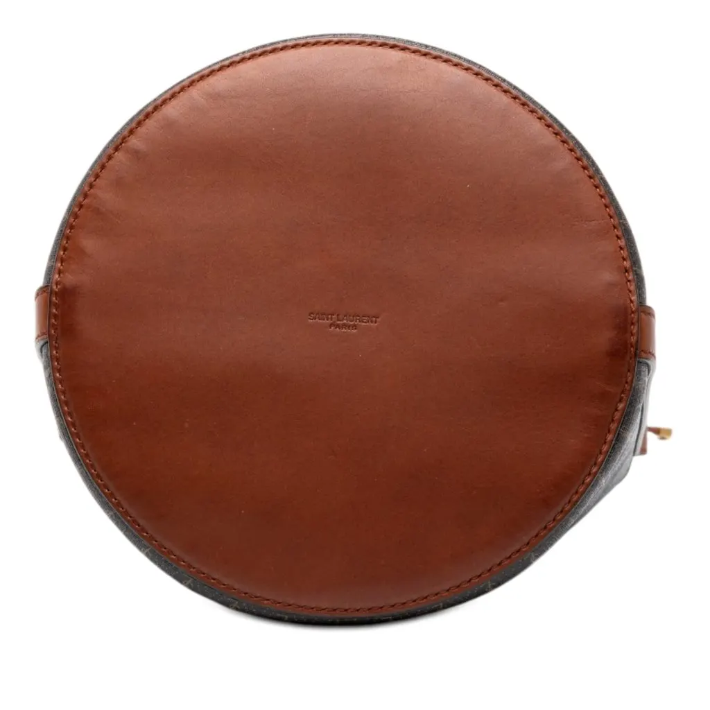 Saint Laurent Coated Canvas Le Monogramme Bucket Bag Brown Canvas Very good - Inside View