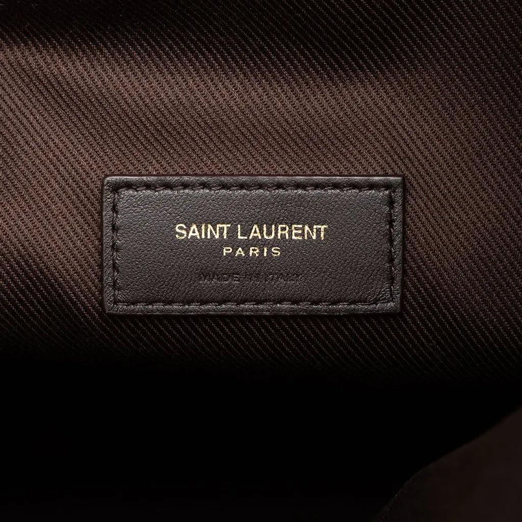 Saint Laurent Coated Canvas Le Monogramme Bucket Bag Brown Canvas Very good - Box View