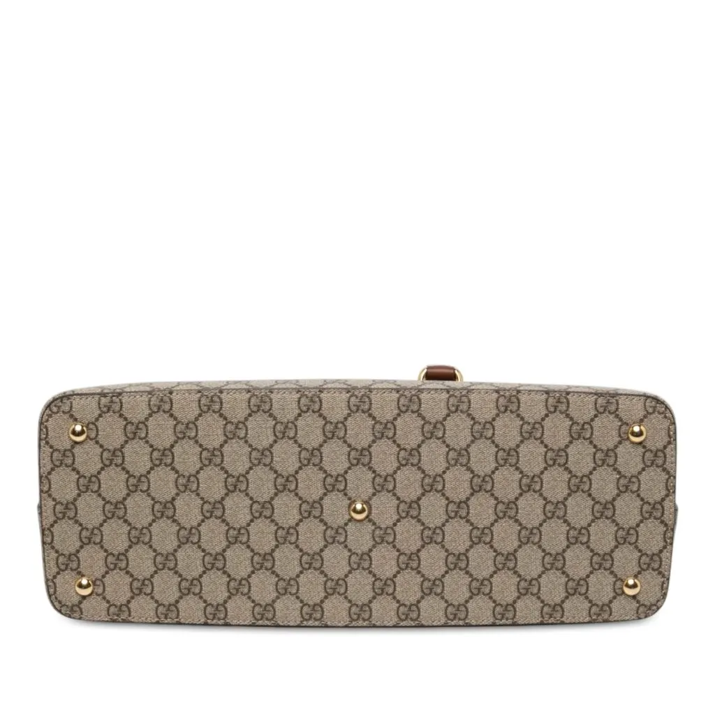 Gucci Large GG Supreme Linea A Satchel Beige Canvas Very good - Inside View