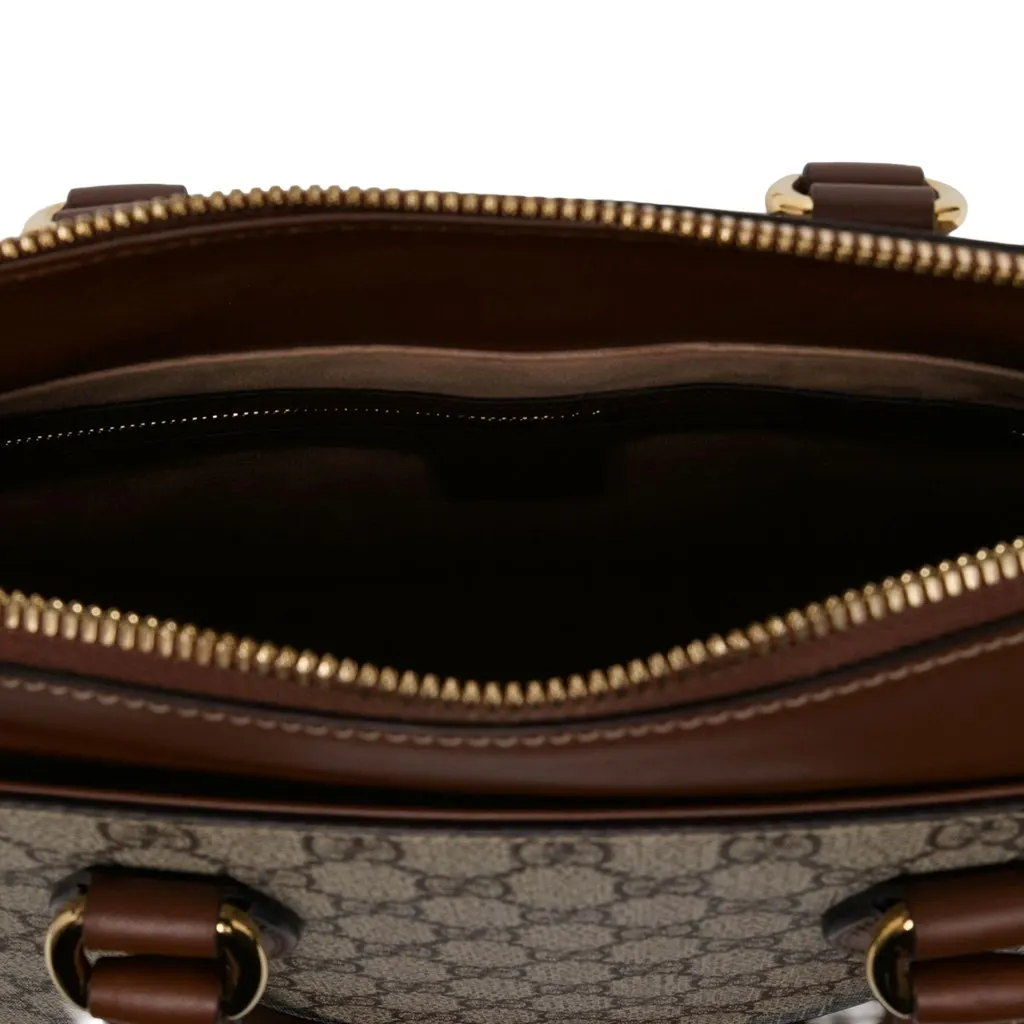 Gucci Large GG Supreme Linea A Satchel Beige Canvas Very good - Model View
