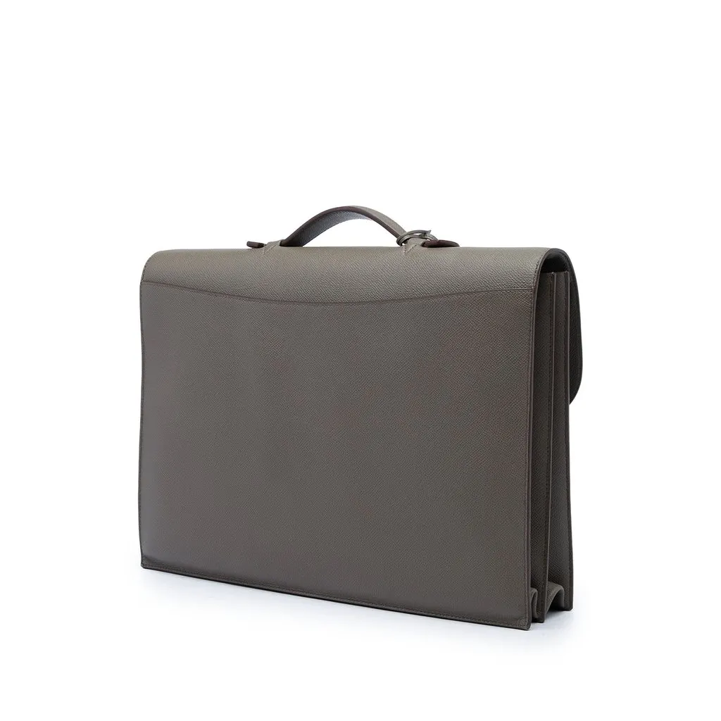 Hermès Epsom Sac A Depeches 38 Brown Leather Good - Back View