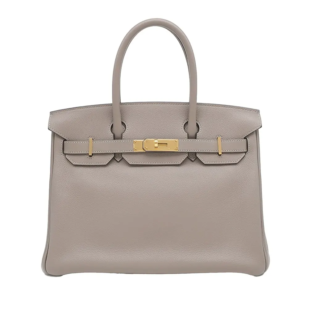 Hermès Clemence Birkin Retourne 30 Brown Leather Very good - Front View