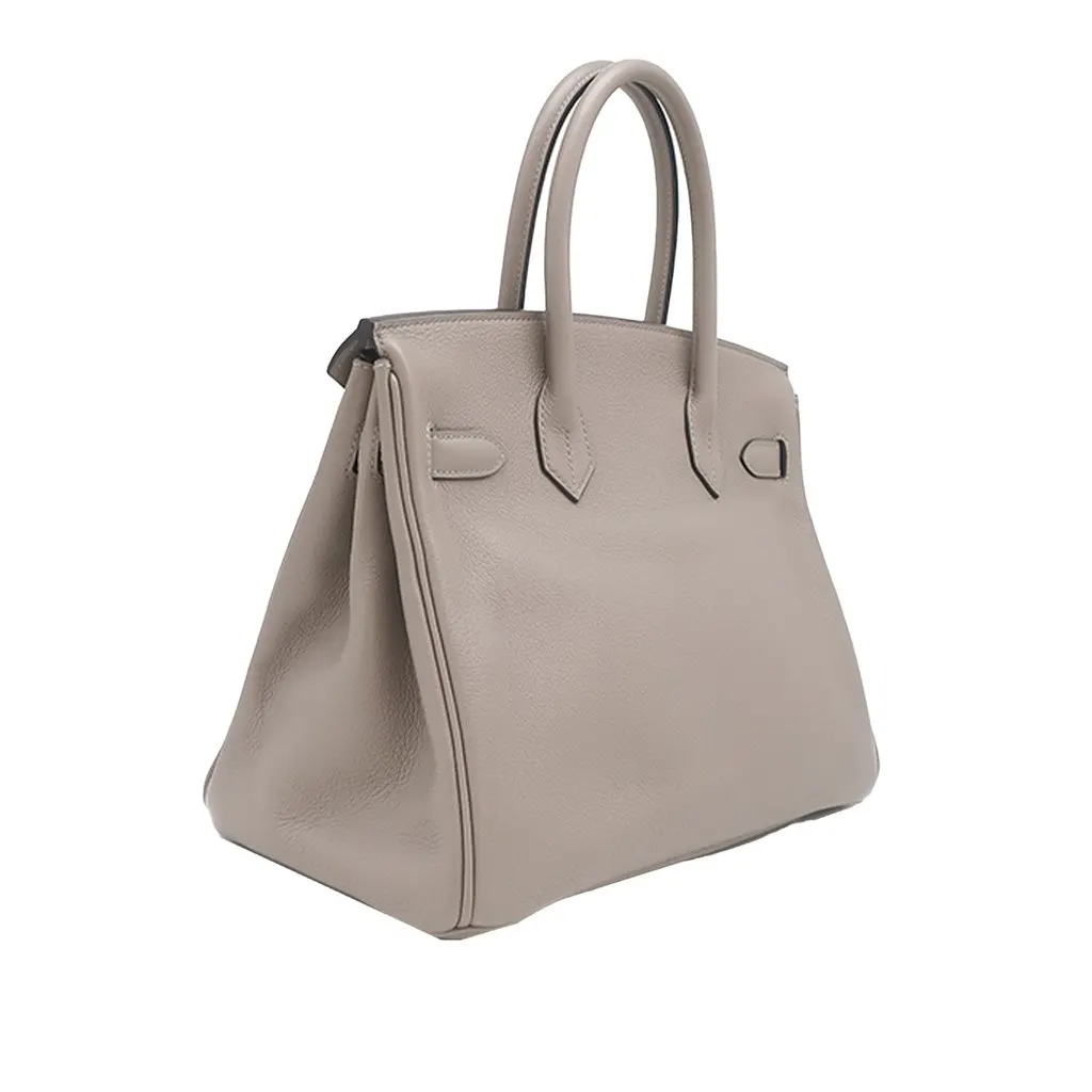Hermès Clemence Birkin Retourne 30 Brown Leather Very good - Back View