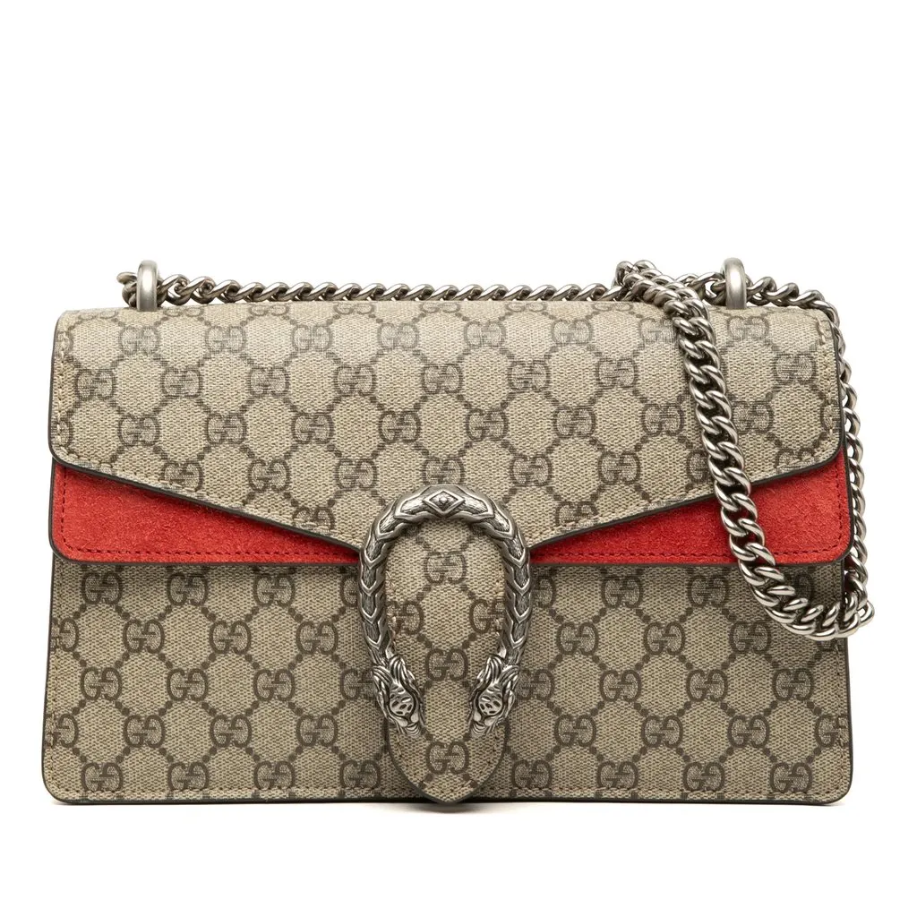 Gucci Medium GG Supreme Dionysus Shoulder Bag Beige Canvas Very good - Front View