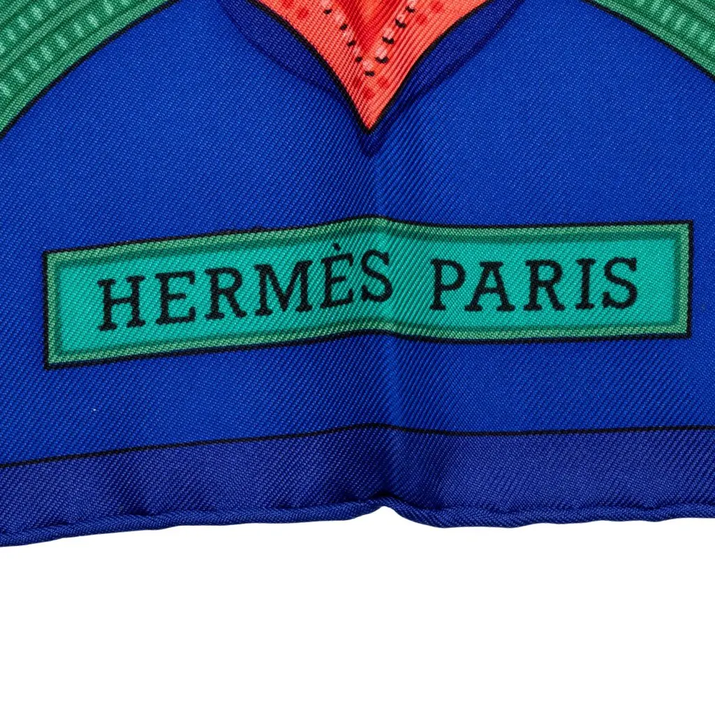 Hermès Hommage a lAmtie Franco Hellenique Silk Scarf 90 Green Silk Very good - Back View