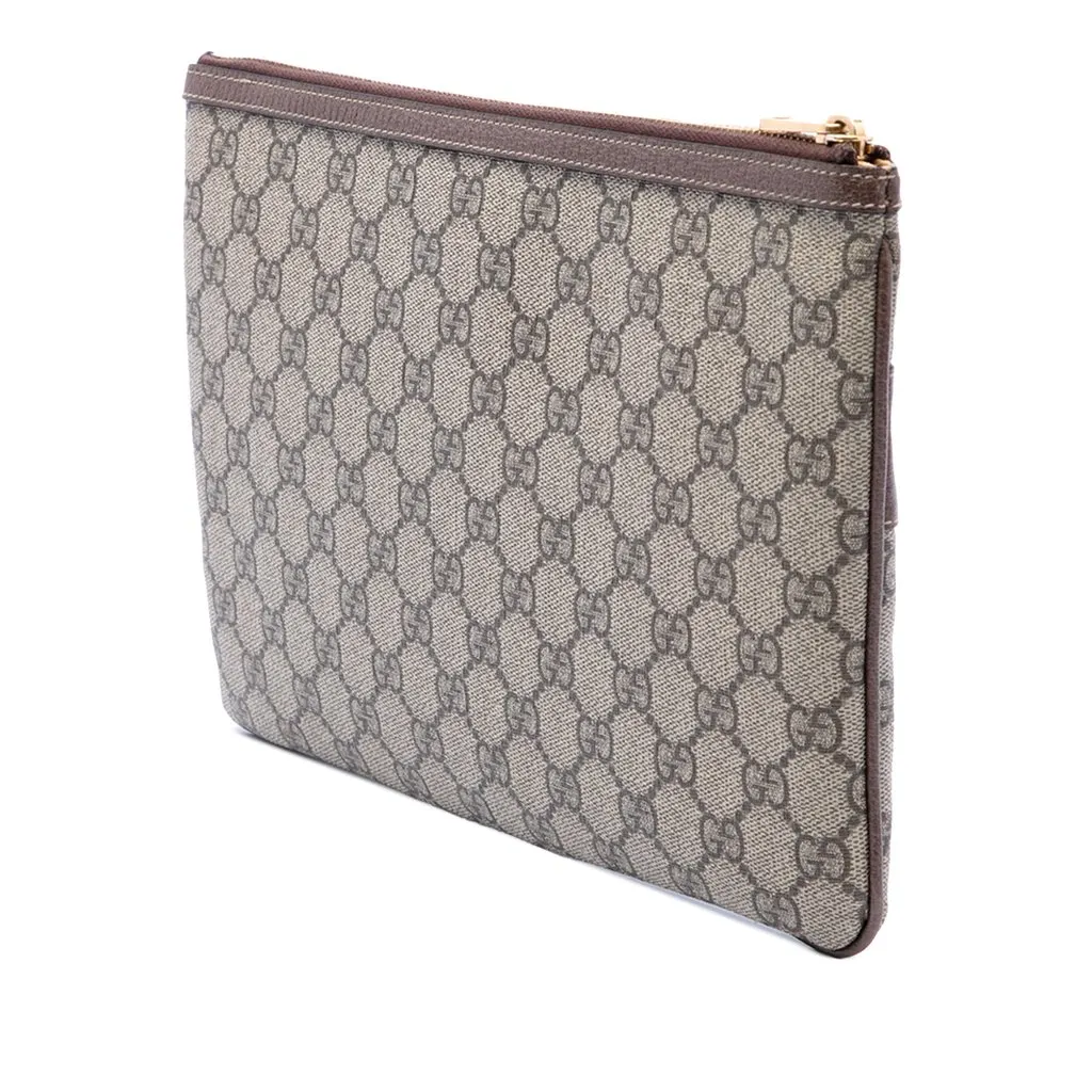Gucci GG Supreme Web Ophidia Clutch Beige Canvas Very good - Back View