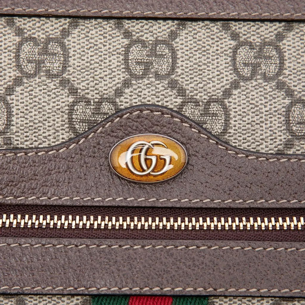 Gucci GG Supreme Web Ophidia Clutch Beige Canvas Very good - Box View