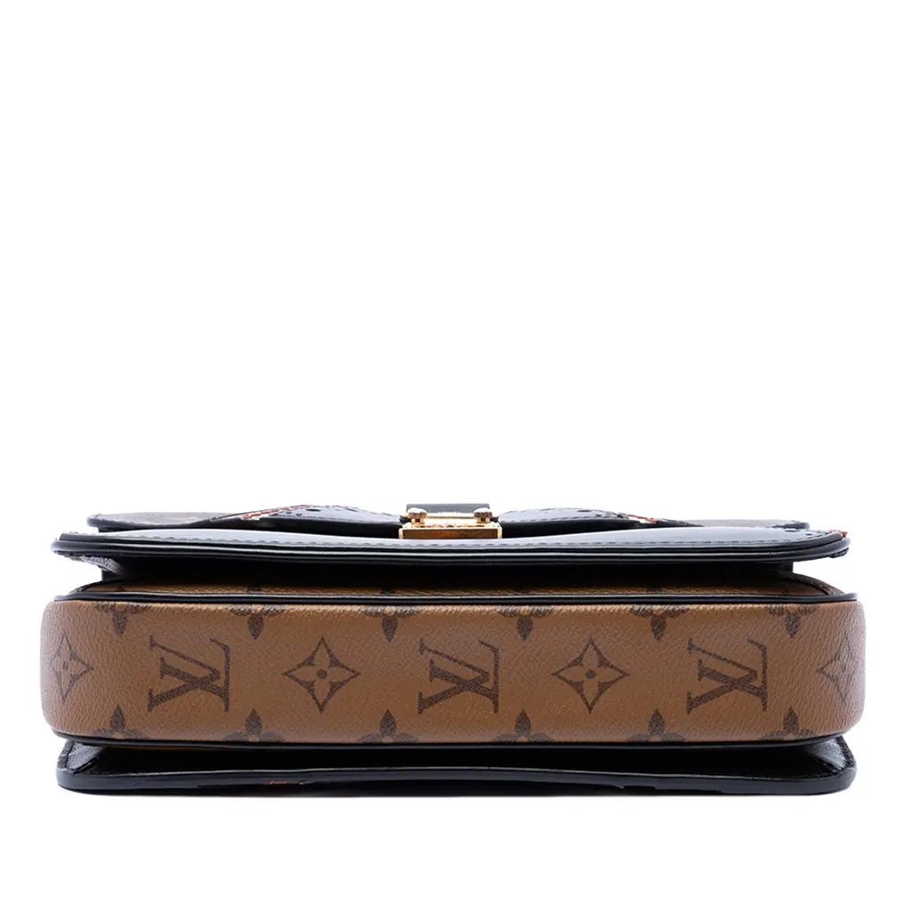 Louis Vuitton Monogram Brogue Pochette Metis Brown Canvas Good - Inside View