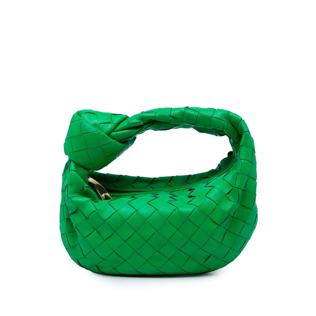 Bottega Veneta Mini Nappa Intrecciato Jodie Green Leather Very good - Front View