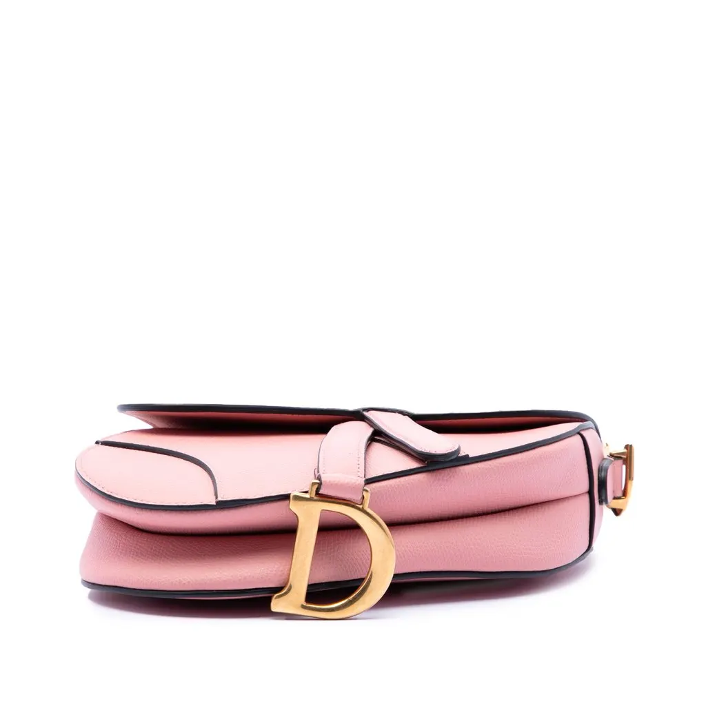 Dior Mini Grained Calfskin Saddle Bag Pink Leather Very good - Inside View