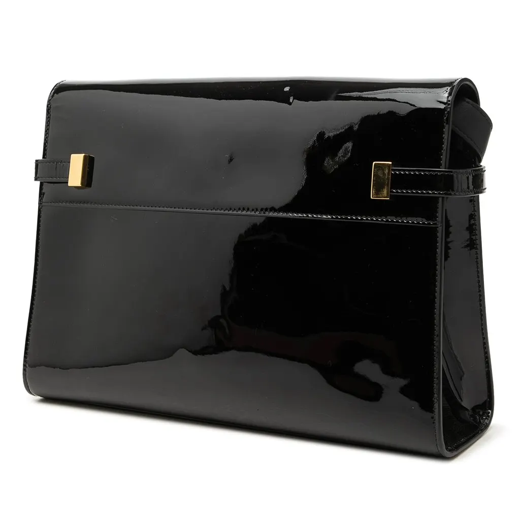 Saint Laurent Medium Patent Manhattan Shoulder Bag Black Leather Very good - Back View