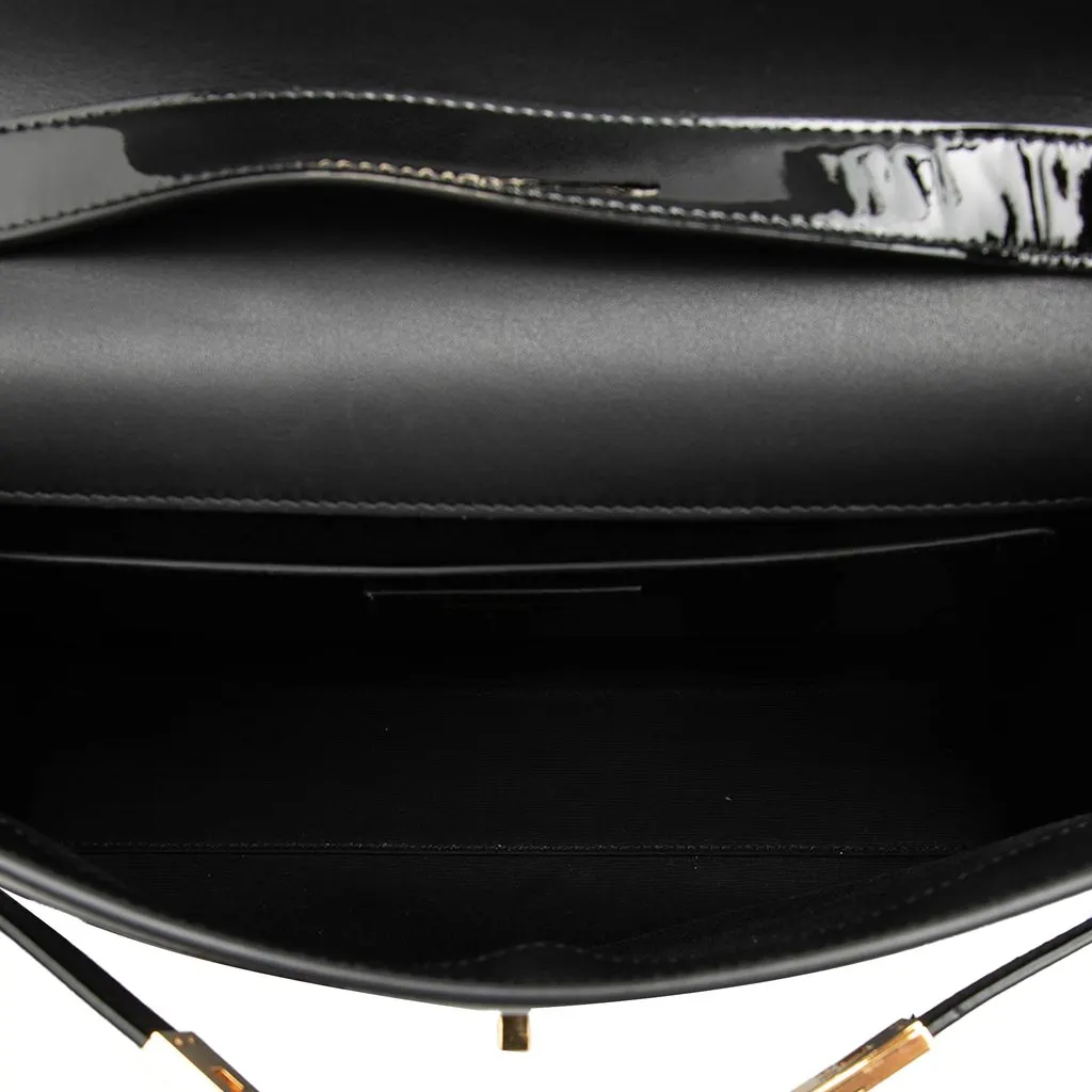 Saint Laurent Medium Patent Manhattan Shoulder Bag Black Leather Very good - Model View