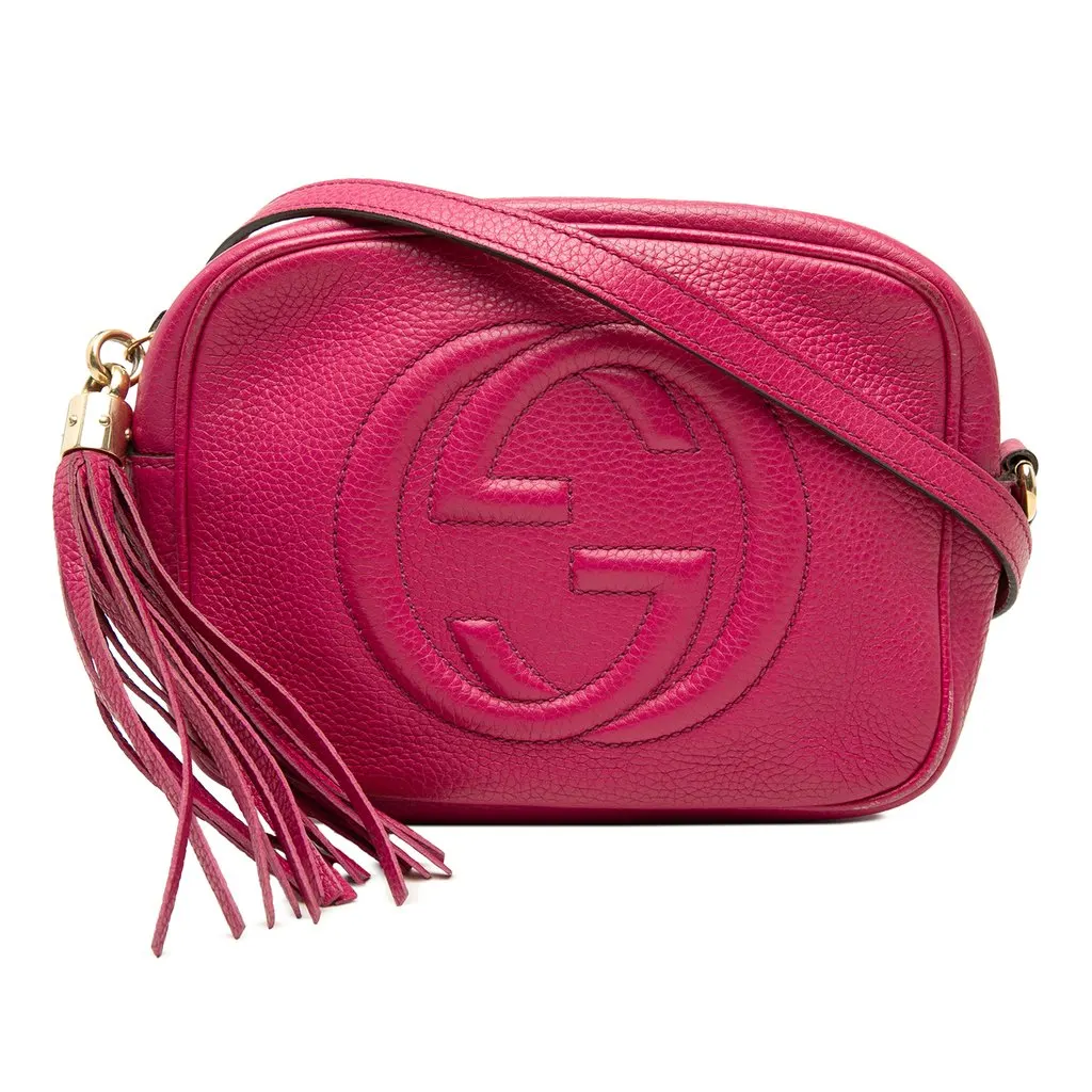 Gucci Calfskin Soho Disco Crossbody Purple Leather Good - Front View