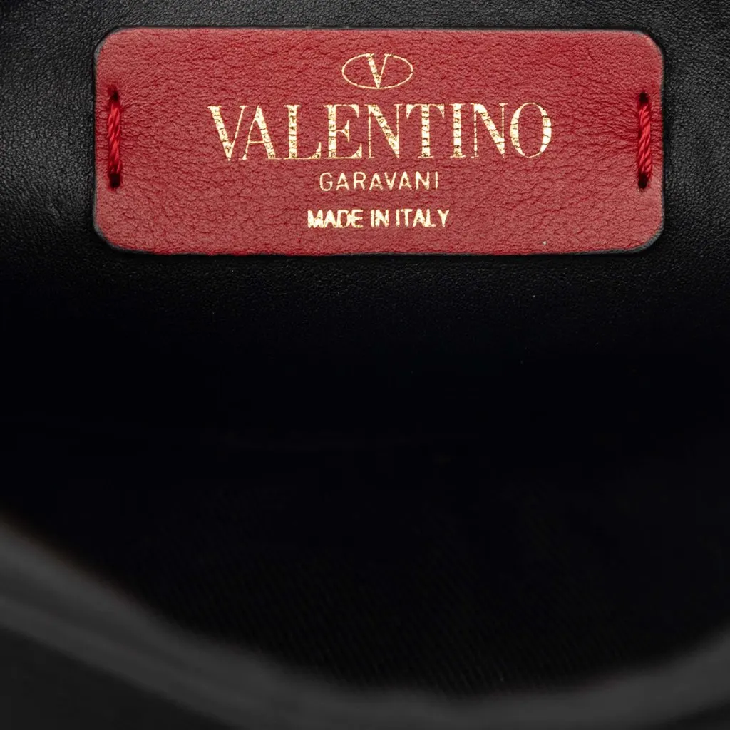 Valentino Calfskin Rockstud VLTN Oval Crossbody Black Leather Very good - Box View