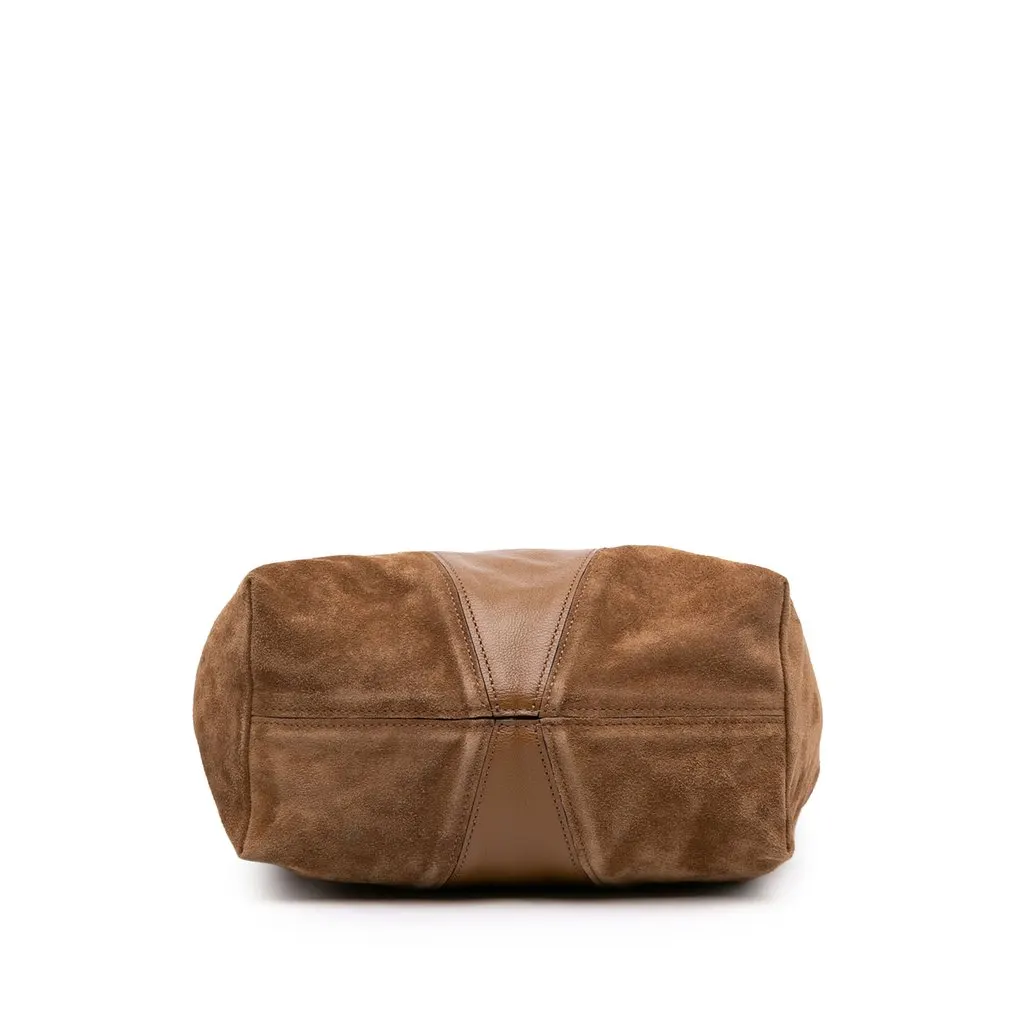 Chloé Suede and Grained Buffalo Leather Spin Tote Brown Leather Very good - Inside View