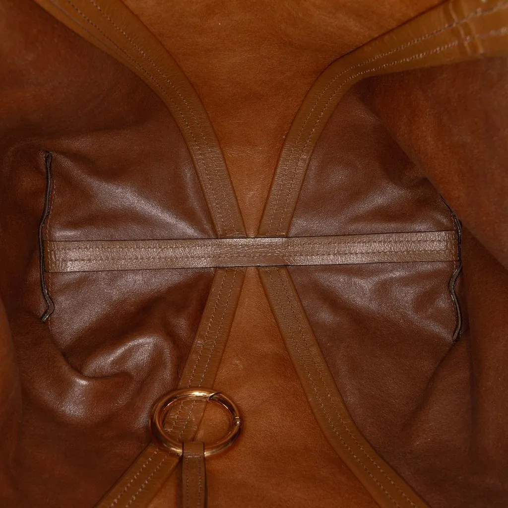 Chloé Suede and Grained Buffalo Leather Spin Tote Brown Leather Very good - Model View