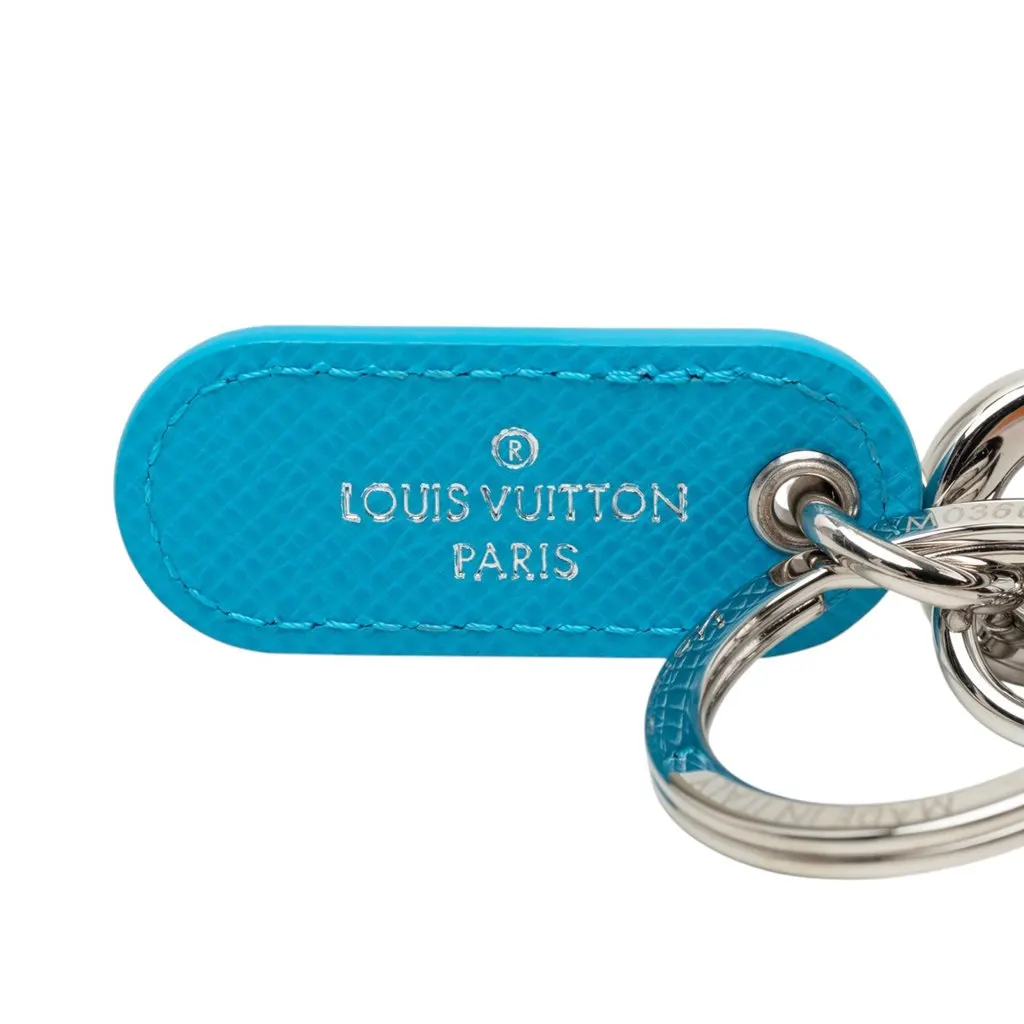 Louis Vuitton Brass LV Signature Bag Charm and Key Holder Silver Metal Very good - Inside View