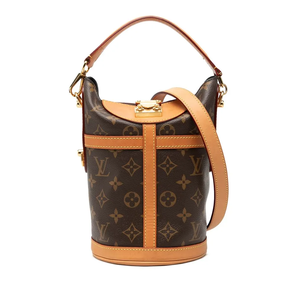 Louis Vuitton Monogram Duffle Bucket Bag Brown Very good - Front View