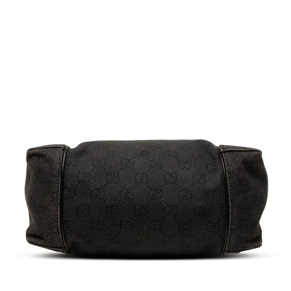 Gucci GG Denim Handbag Black Denim Good - Inside View