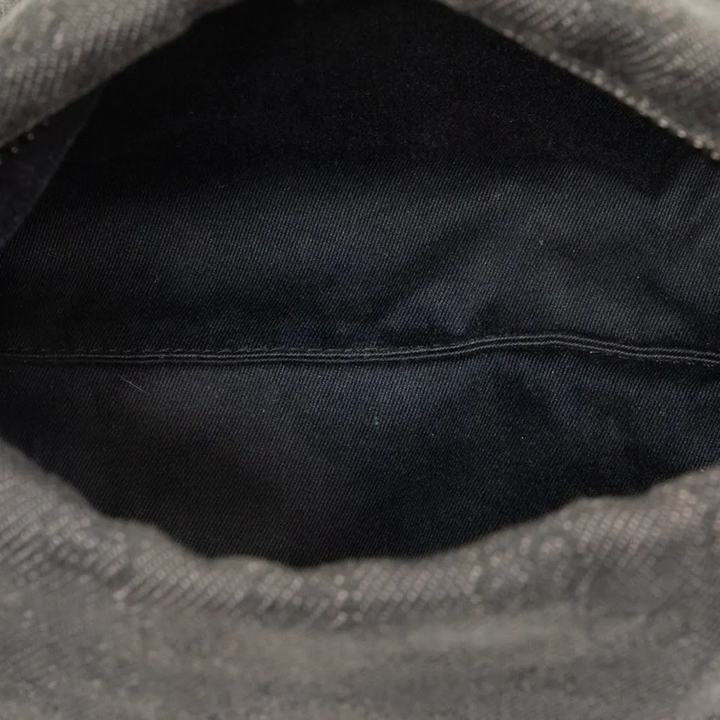 Gucci GG Denim Handbag Black Denim Good - Model View