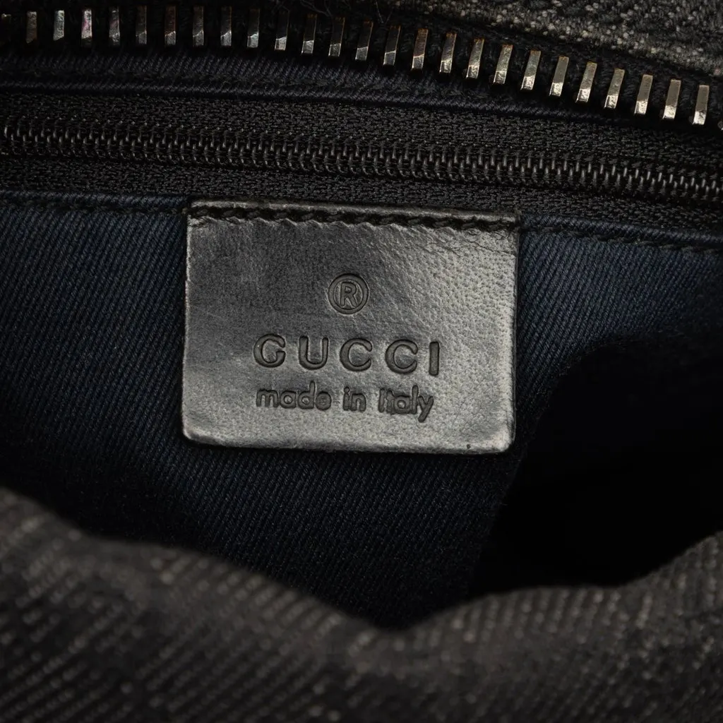 Gucci GG Denim Handbag Black Denim Good - Box View