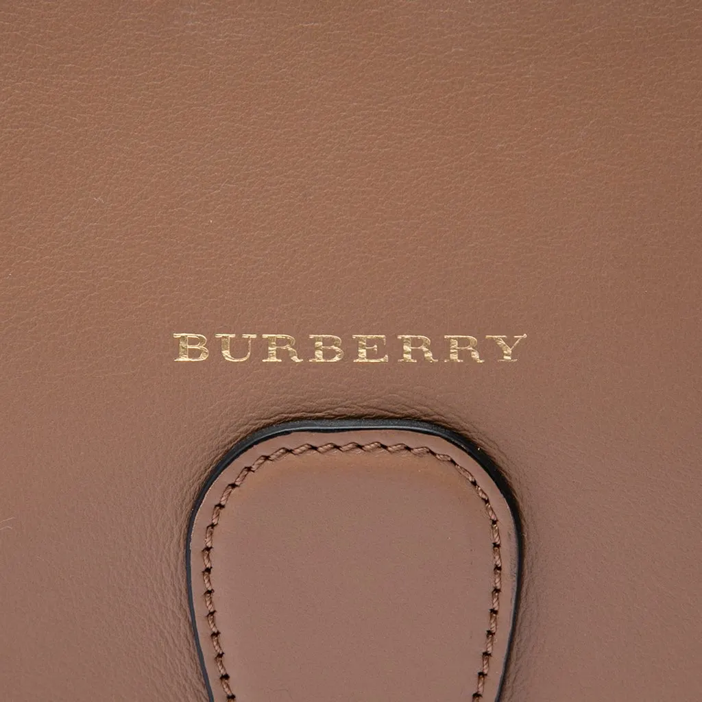 Burberry Large Bonded Leather Saddle Handle Bag Brown Leather Very good - Box View