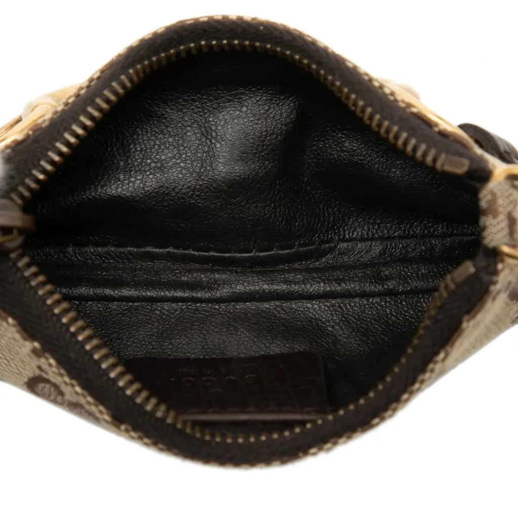 Gucci Mini GG Canvas  Horsebit Chain Coin Pouch Beige Very good - Model View