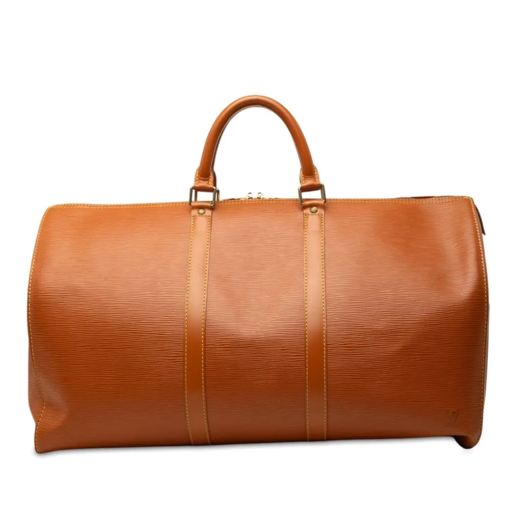 Louis Vuitton Epi Keepall 50 Brown Leather Very good - Front View