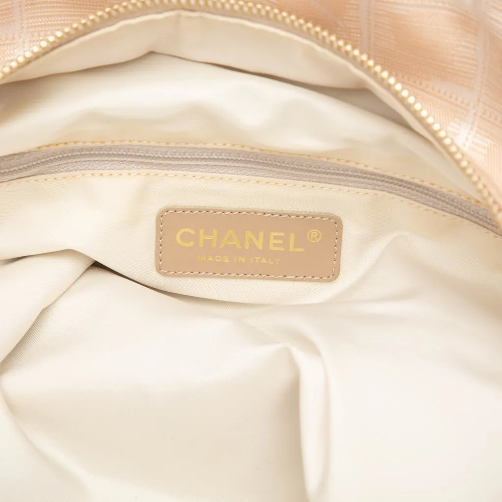 Chanel New Travel Line Nylon Tote Beige Very good - Box View