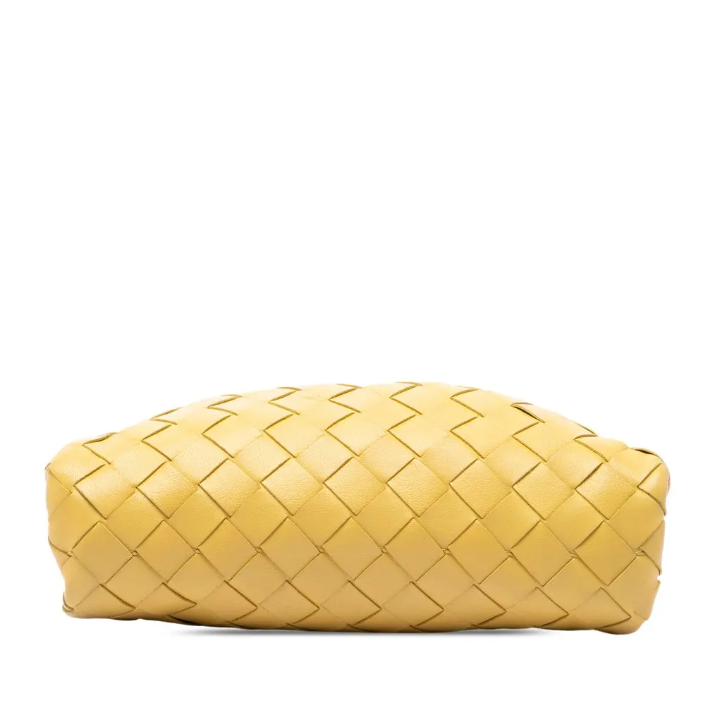 Bottega Veneta Nappa Intrecciato The Mini Pouch Crossbody Yellow Leather Very good - Inside View
