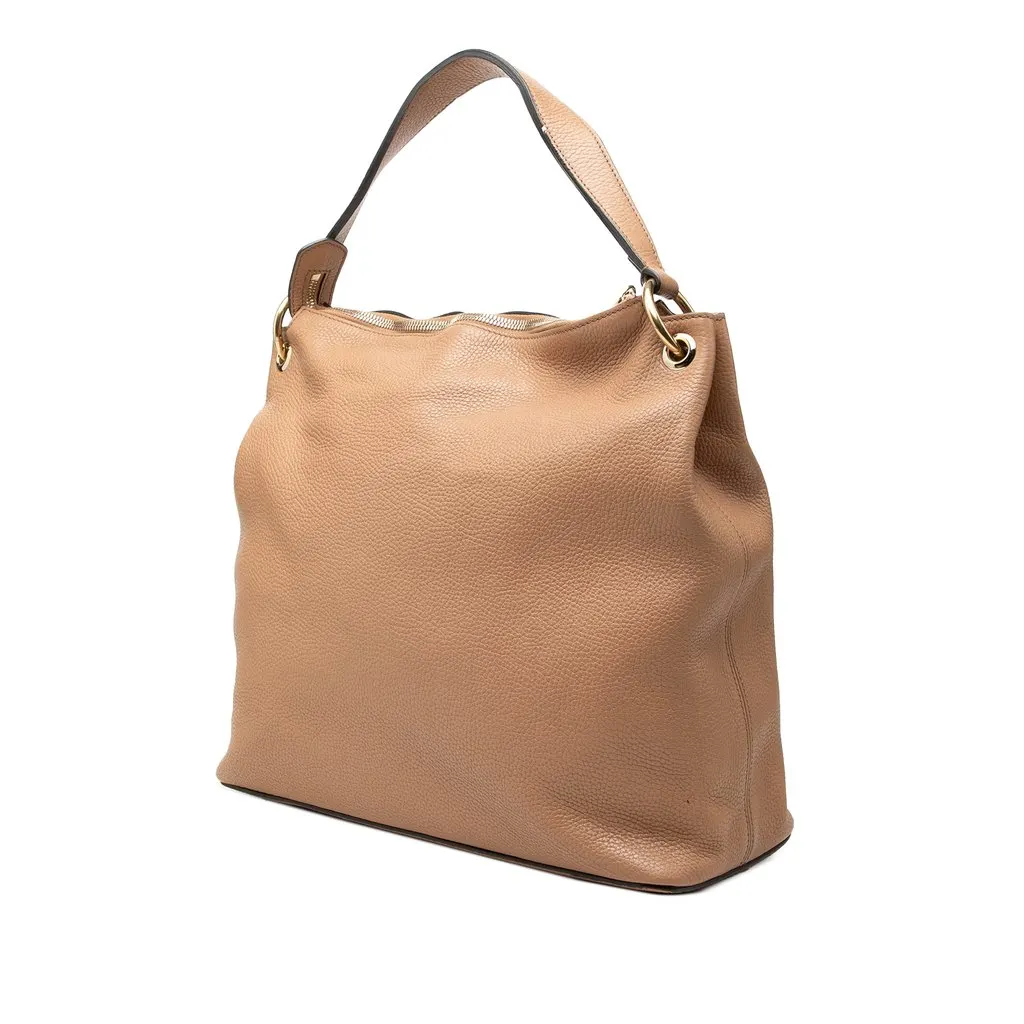 Gucci Large Pebbled Calfskin Soho Convertible Hobo Beige Leather Very good - Back View