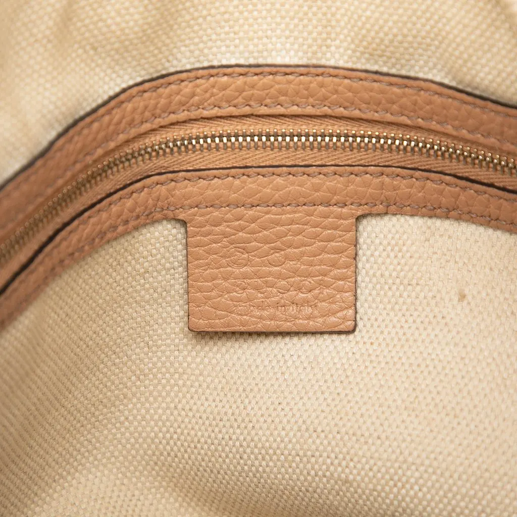 Gucci Large Pebbled Calfskin Soho Convertible Hobo Beige Leather Very good - Box View