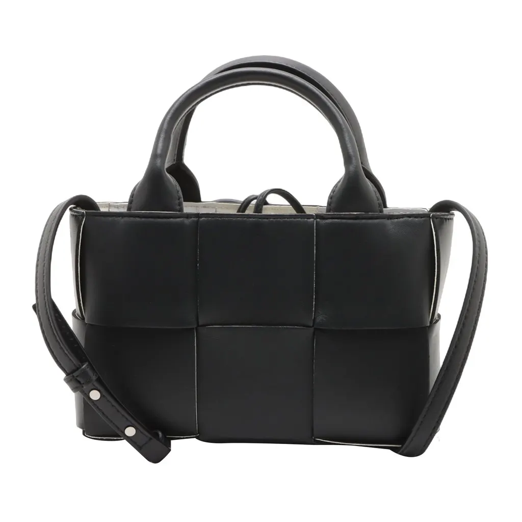 Bottega Veneta Candy Nappa Maxi Intrecciato Arco Tote Black Leather Very good - Back View