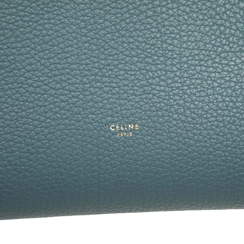 Celine Small Grained Calfskin Tie Knot Tote Blue Leather Very good - Box View