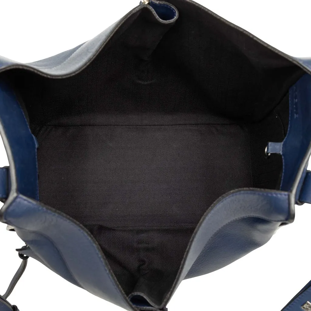 LOEWE Medium Soft Grained Calfskin Hammock Bag Blue Leather Very good - Model View