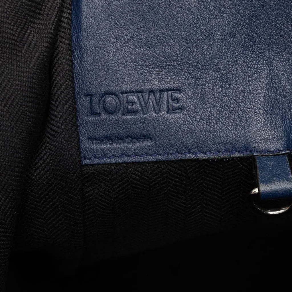 LOEWE Medium Soft Grained Calfskin Hammock Bag Blue Leather Very good - Box View
