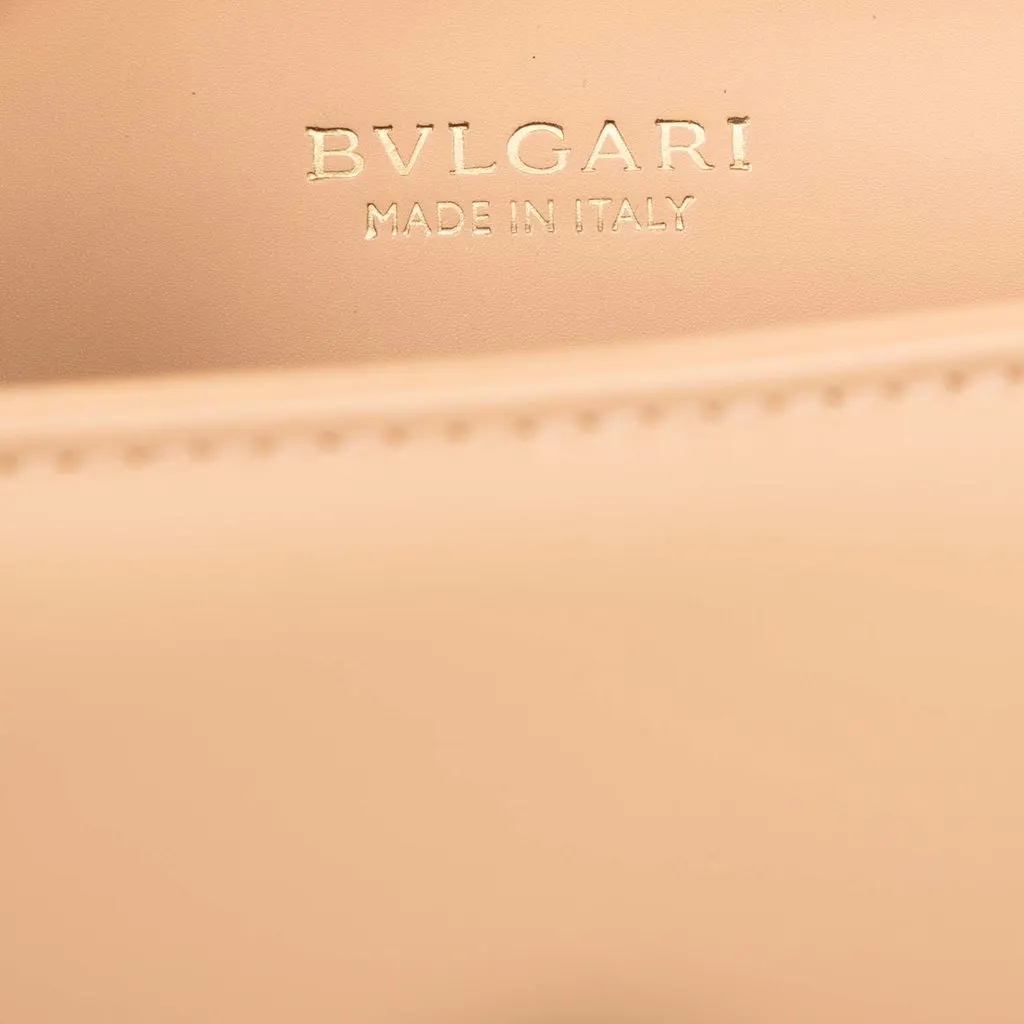 Bvlgari Small Leather Square Serpenti Forever Chain Crossbody Beige Leather Very good - Box View